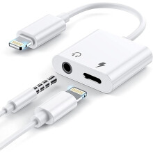 Cuibheoir cluasán scoilteora 2in1 Lightning go 3.5mm