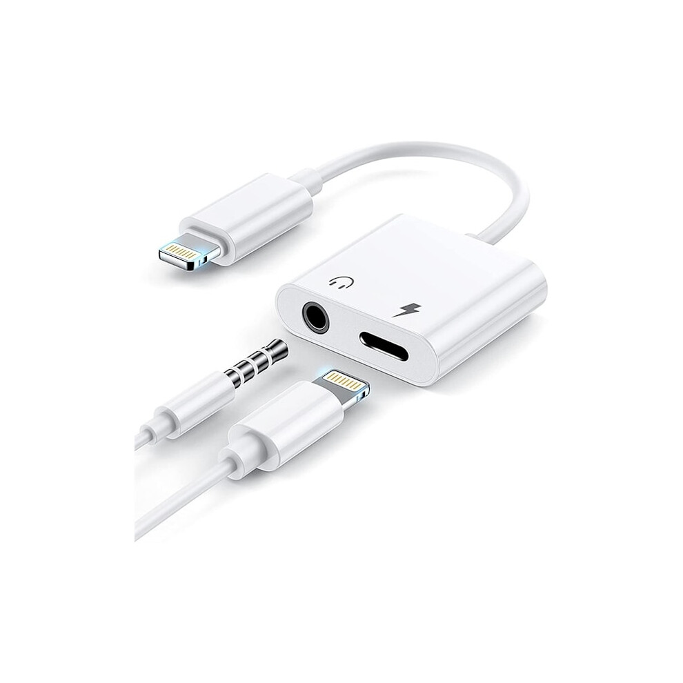 2 In 1 Lightning Splitter Headphone Adapter Lightning To 3.5Mm 9164030450691