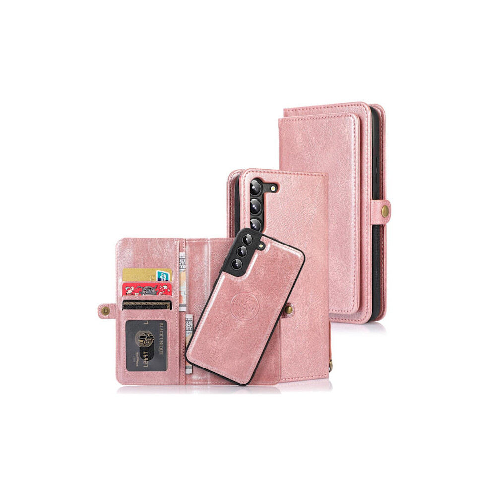 Compatible With Samsung Galaxy S23 Fe - Rugged 2 In 1 Wallet Case Rose Gold 9164030450820