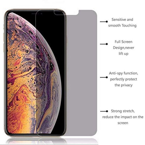 ProGuard συμβατό με iPhone XS Max3-PACK Anti-Spy Screen Protector9H Μαύρο 1