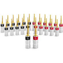 Connettori a banana SilverbackSL con pin dorati per ingressi a molla, confezione da 12 (SW-30006-12)