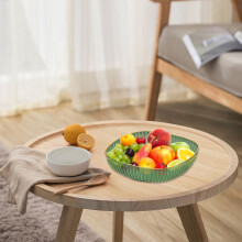 2 cuencos de plástico de 23,5 cm (9,25") para servir, bandeja reutilizable para verduras, aperitivos, frutas, galletas, postres, artículos para