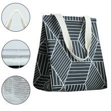 Bolsa térmica portátil de nylon com zíper, estilo Oxford, para almoço.