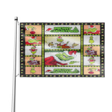 Bandeira externa do Grinch, 90 x 150 cm, dupla face, para casa, jardim, quintal, desfile, decoração de festa, tapeçaria de parede.