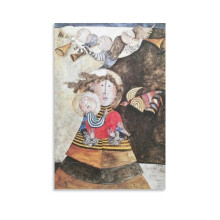 Graciela Rodo Boulanger-tryck Madone Aux Trois Anges-kanvastavla, 16x24 tums väggdekorationsaffisch för vardagsrum, kompatibel med heminredning