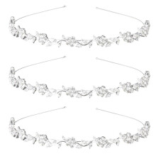 3x Bruidshoofdband met bloemen- en bladmotief voor bruidsmeisjes