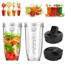 Ricambi per frullatore Hariumiu: coperchi per tazze da 24 oz, set di 7 lame senza BPA, lavabili in lavastoviglie, compatibili con