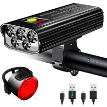 Highlight5T6 Fietslamp met tijdweergave, waterdicht, voorlicht
