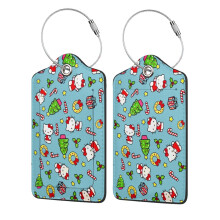 Hello Kitty karácsonyi kétoldalas bőr poggyászcímke, vízálló igazolványtartó 6,4 cm * 11,7 cm, kompatibilis utazási kiegészítőkkel