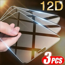 3 st. härdat glas kompatibelt med iPhone 16, Pro Max, 14, 13, 12, 11, 15, Pro Max Mini, XR, X, XS MAX, 7, 8Plus, 16