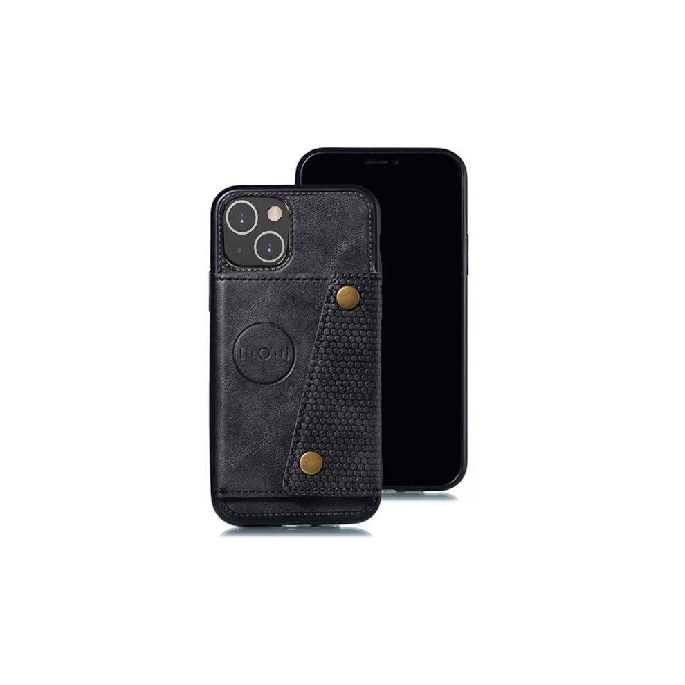 Compatible With Iphone 13 - Practical Stylish Case With Card Holder Black 9164030706941