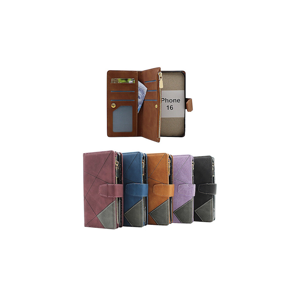 Xl Compatible With Iphone 16 Luxury Wallet Case Purple 9164030706989