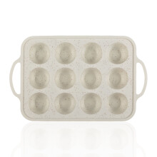 Silicone Muffin Pan Metal Reinforced Frame Non-Stick Baking Molds Cupcakes Cakes and Bread Pan 12 Cups