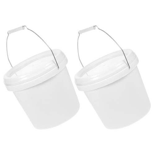 Πλαστικοί κουβάδες WeiWei2White με καπάκια - βαρέως τύπου κουβάδες 1 γαλονιού για DIY και 1