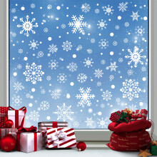 480 flocons de neige blancs à coller sur les fenêtres, autocollants de Noël pour la décoration des vitres de la maison, de la chambre et du salon