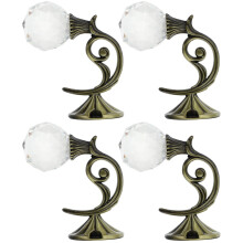 Crystal Curtain Hook 4 Pcs Holder Tieback Wall Window Curtains Wall-mounted Aluminum Alloy