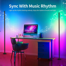 Viflosae RGB LED Floor Lamp 1.2m, 1.6B Colors, Music Sync, DIY Ambient Light, Compatible with Alexa/Google, Cyber Monday Deal 2024