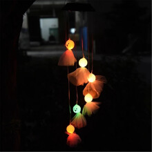 Gnobogi Solar Powered LED Halloween Wind Chime Light Outdoor Yard Garden Decor for Yard Garden Outdoor Home on Clearance