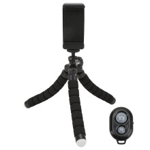 Flexibles Schwammstativ, verstellbares Handystativ mit kabelloser Fernbedienung, Handyhalterung und Selfie-Stick
