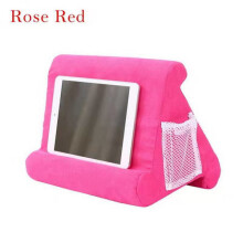 Zachte tablethouder met kussen, compatibel met iPad, multifunctionele platte telefoonhouder, kniehouder voor mobiele telefoon, roze.