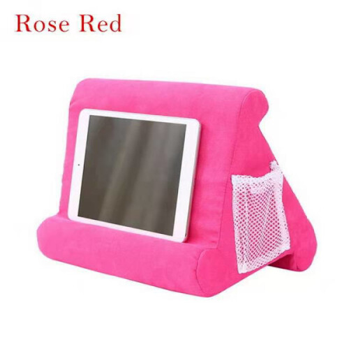 Suporte macio para tablet compatível com iPad, suporte multiângulo para celular, suporte de joelho para celular, rosa.