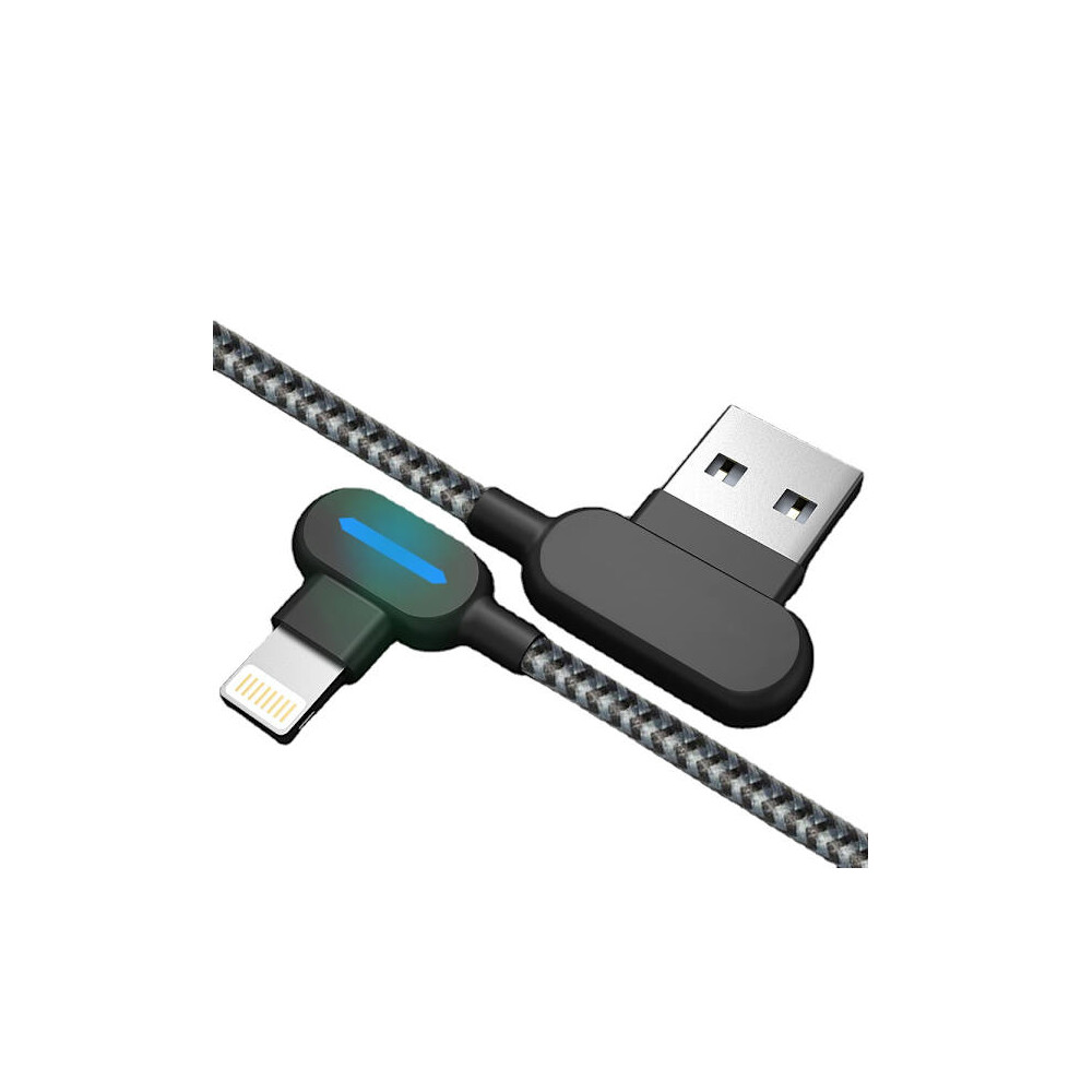 Angled Lightning Cable With Fast Charging, Led, 2.4A, 0.25M 9164030847040