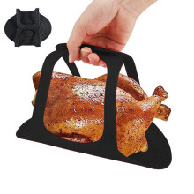 Elevador de asados y pavos de silicona Jacenvly para Acción de Gracias, compatible con horno y parrilla; ideal para levantar asados, pavos y pollos