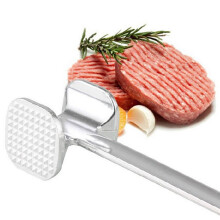 Ablandador de carne Hxoliqit, mango antideslizante, aluminio, plateado, 19,5 cm