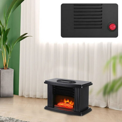 Anqidi1000W Ηλεκτρικό Τζάκι Γρήγορης Θέρμανσης Μαύρο Ελεύθερο Σόμπα Τρισδιάστατη 2
