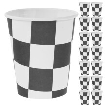 WSTEER Lot de 30 gobelets en carton à carreaux pour fête sur le thème de la course automobile, pour eau et thé