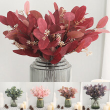 XM Culture Artificial Plant Vivid Exquisite Faux Silk Flower Elegant Eucalyptus Fake Plant for Home