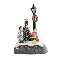 Kersttaferelen: Dorpshuisjes, Beeldjes, Moderne Sets, Microlandschap van hars voor Kerstmis - Kerstboom