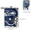 Seahawks Flagon Hip Flask8oz, Ανοξείδωτο ατσάλι και δέρμα κατάλληλο για τρόφιμα, Συμβατό με 2