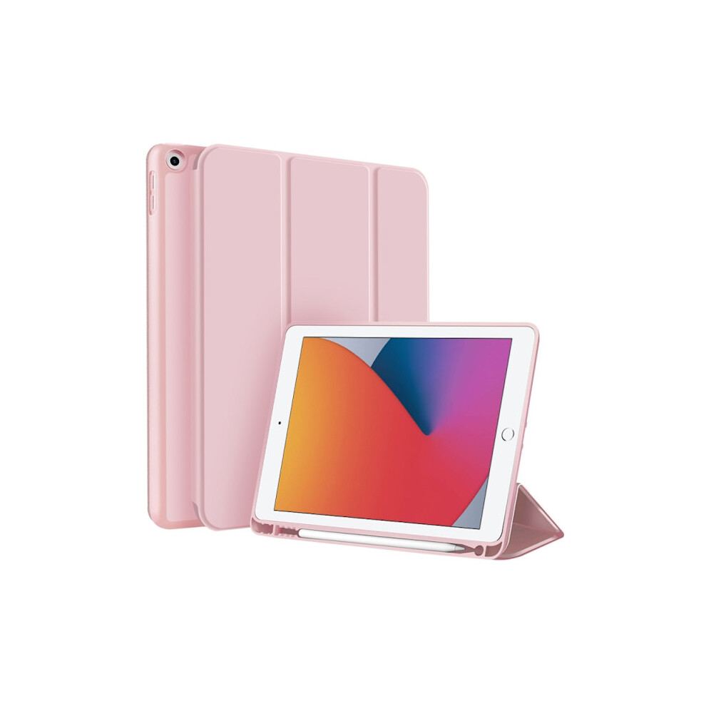 Compatible With Ipad 10.2 (2021/2020/2019) 3-Fold Tpu Smart Leather Case With Pencil Holder Pink 9164030008847