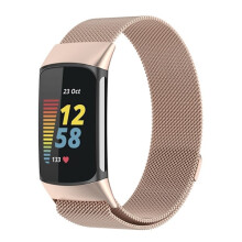 Bracciale Milanese Loop compatibile con Fitbit Charge6 Champagne Gold