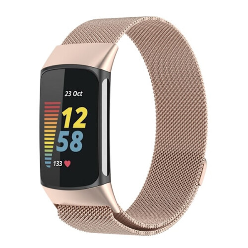 Bracciale Milanese Loop compatibile con Fitbit Charge6 Champagne Gold