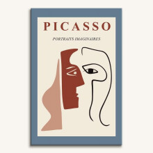Affiche murale Pablo Picasso, style abstrait traditionnel, reproduction d'œuvre d'art représentant des visages imaginaires, 30 x 45 cm, sans cadre