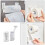 Magnetic Tissue Holder Wall-mounted Separate Towel Hook Rack Paper Toilet Plastic Adjustable2Sets 2