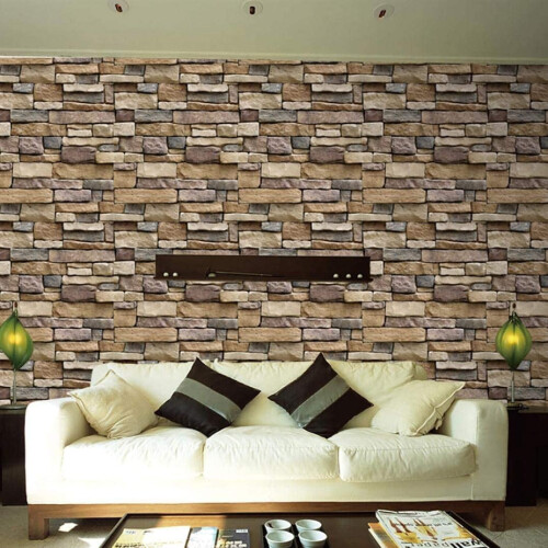 Ταπετσαρία τοίχου Vimoon Stone, PVC με εφέ 3D, ξεφλουδισμένη και κολλημένη ταπετσαρία για 1