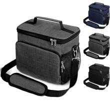 Unisex-Thermotasche aus Oxford-Gewebe, leichte Kühltasche für Lunch, Outdoor, Camping und Arbeit – Grau