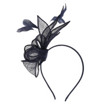 Yubnlvae Elegant Fascinator Hats for Women, Compatible with Bridal Tea Party Wedding - Flower Feather Hair Clip Headband Accessory