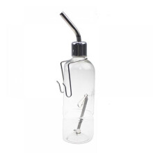 Pretty Comy transparante drinkfles voor huisdieren, hangende drinkfontein, druppelvrije waterdispenser voor honden, katten en kleine dieren, 180 ml
