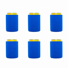6 pcs Beer Cooler/Sleeves Soft Insulated Reusable Holder Blue