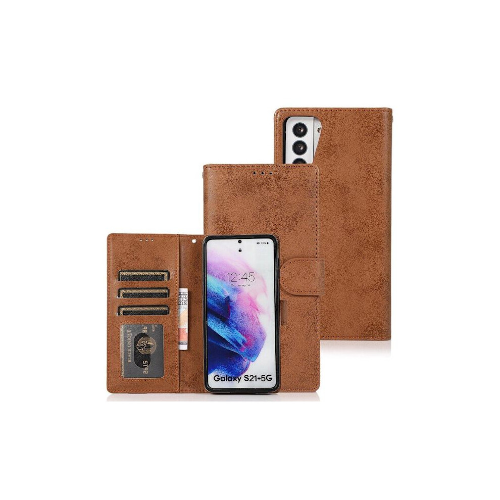 Practical Wallet Case (Leman) - Compatible With Samsung Galaxy S21 Brown 9164030156296