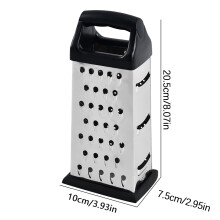 Râpe à boîte en acier inoxydable avec poignée - Râpe de cuisine manuelle pour fromage, pommes de terre, carottes, gingembre, galettes de pommes