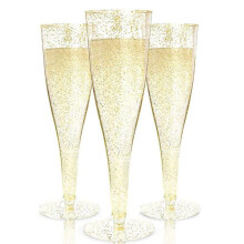 12 copas de champán transparentes desechables para bebidas, vino, bodas, fiestas y Navidad.