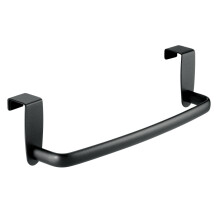 mDesign Steel Metal Over Cabinet Towel Rack Storage Organizer Bar - Matte Black