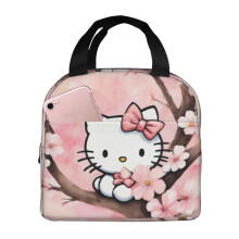Sac à lunch Hello Kitty avec fermeture éclair, imperméable et réutilisable, isotherme pour femmes et hommes, idéal pour le bureau, les