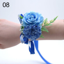 DAMIFU Simulation Souvenir Wedding Bridesmaid Sister Wrist Flower Light blue