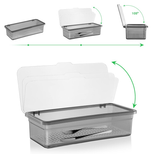 TOPBATHY Dust-proof Chopsticks Case Draining Tableware Organizer Flatware Organizer Kitchen Chopsticks Container 2